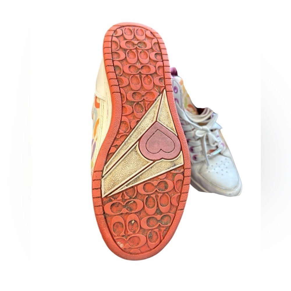 COACH women’s Vintage "Norra" Sneaker
High Tops white pink sz 6M preloved - Picture 7 of 11